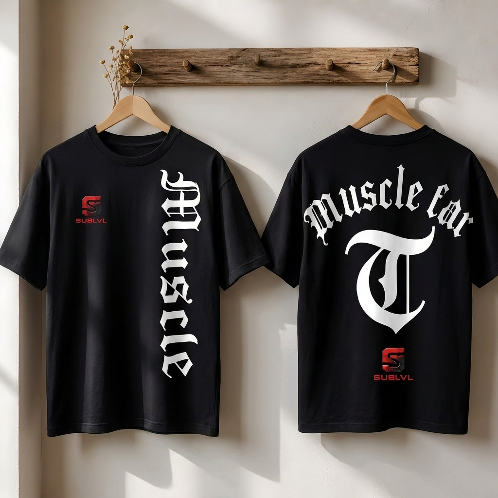 Muscle Wear Oversized Tee — Black