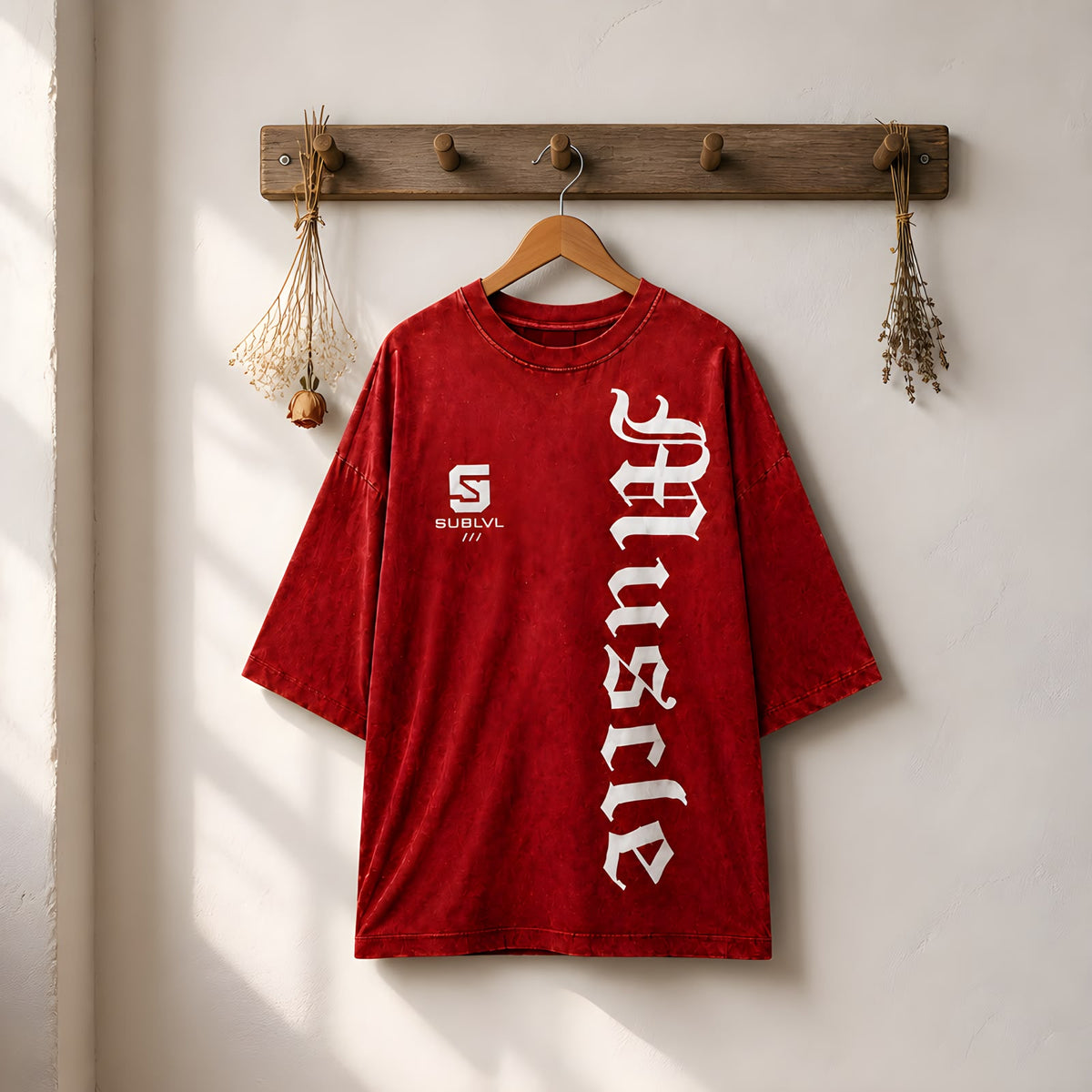Muscle Factory Oversized Tee — Vintage Red