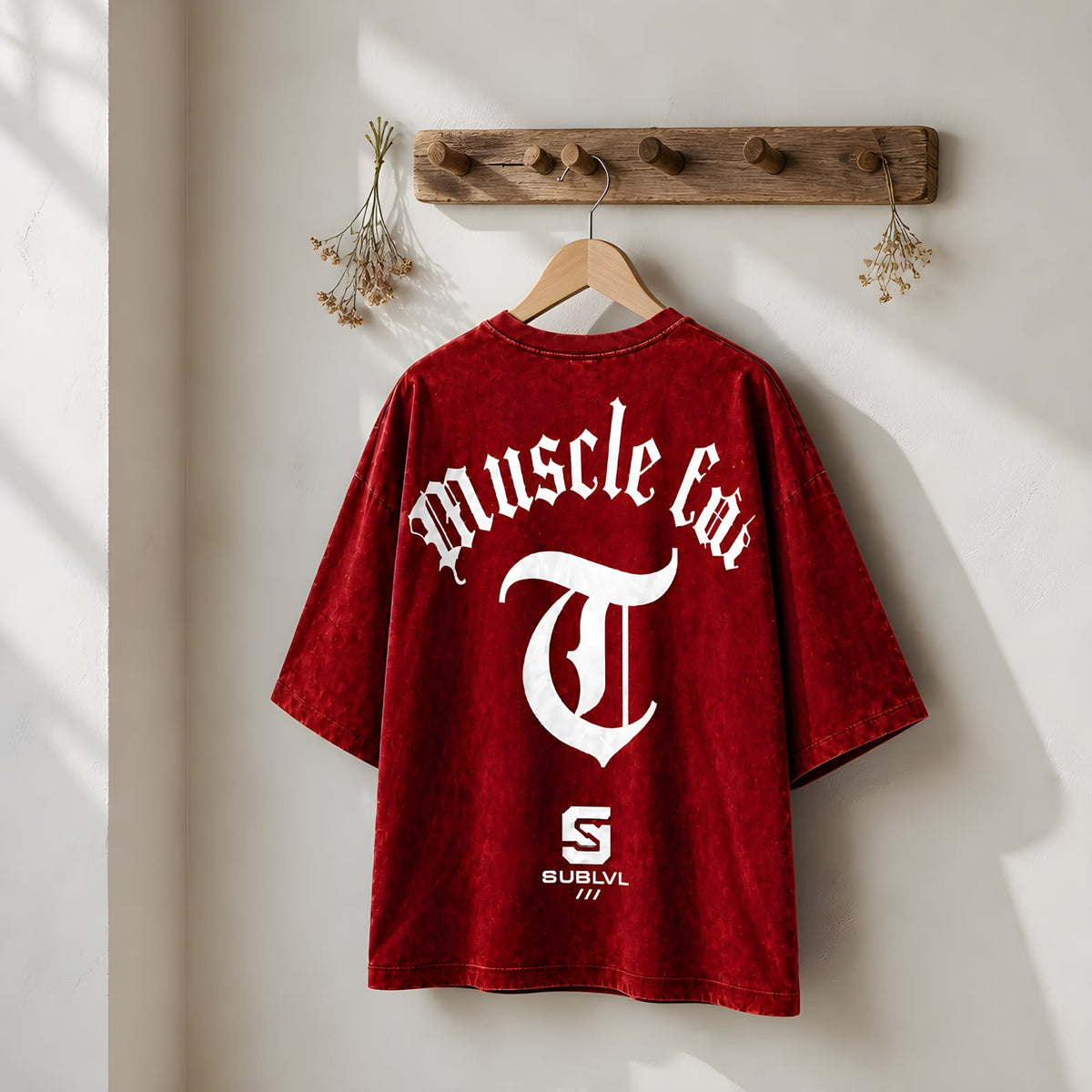 Muscle Factory Oversized Tee — Vintage Red