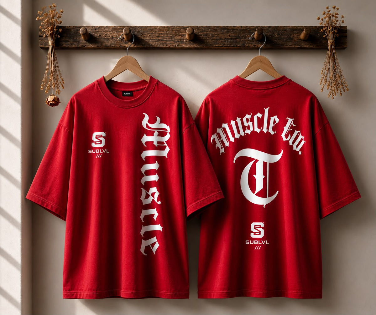 Muscle Factory Oversized Tee — Vintage Red