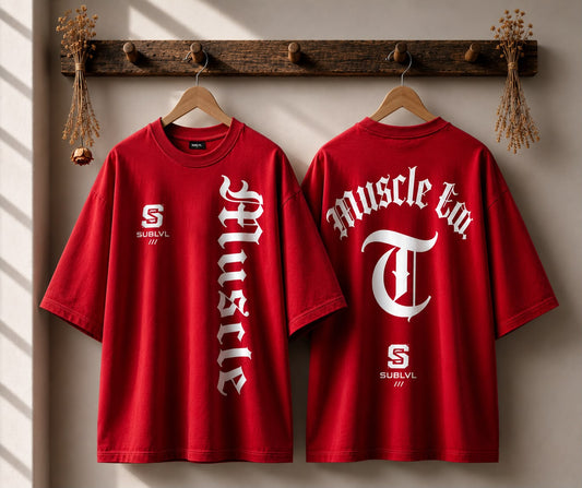 Muscle Factory Oversized Tee — Vintage Red