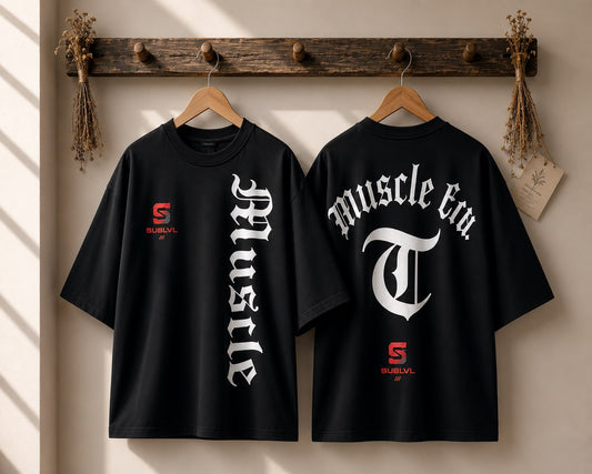 Muscle Wear Oversized Tee — Black